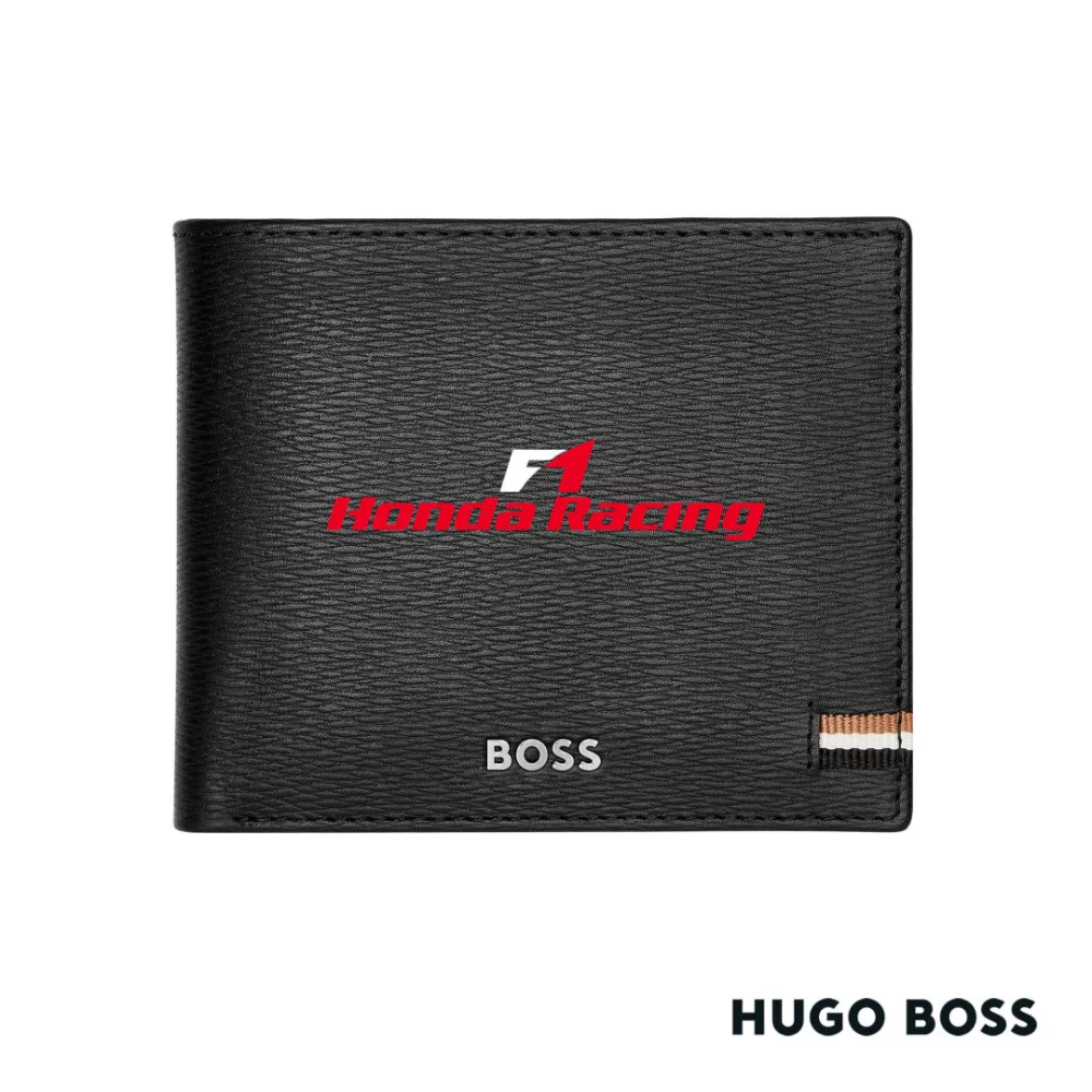Portefeuille emblématique Hugo Boss® avec rabat - Noir