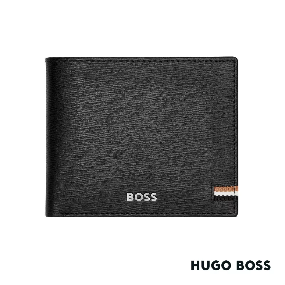 Portefeuille emblématique Hugo Boss® avec rabat - Noir