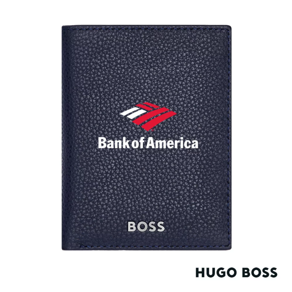 Hugo Boss® Classic Grained Folding Card Holder - Navy Blue
