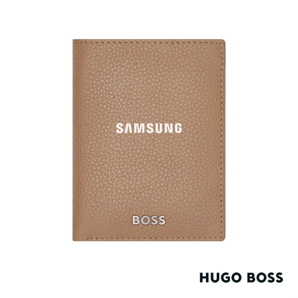 Hugo Boss® Classic Grained Trifold Card Holder - Camel