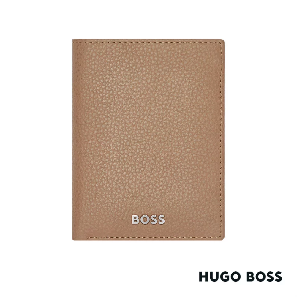Hugo Boss® Classic Grained Trifold Card Holder - Camel