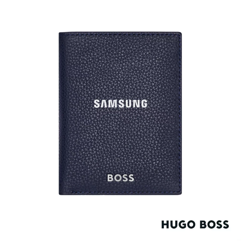 Hugo Boss® Classic Grained Trifold Card Holder - Navy Blue