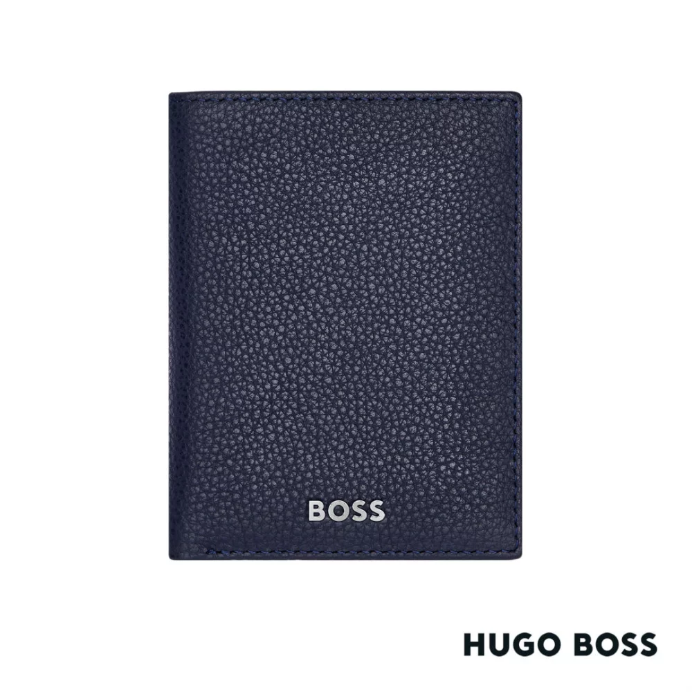 Hugo Boss® Classic Grained Trifold Card Holder - Navy Blue