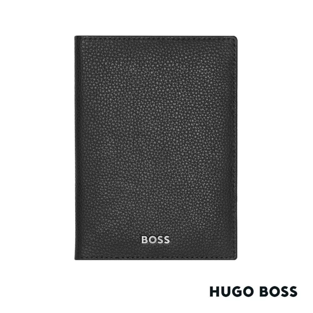 Hugo Boss® Classic Grained Passport Holder - Black