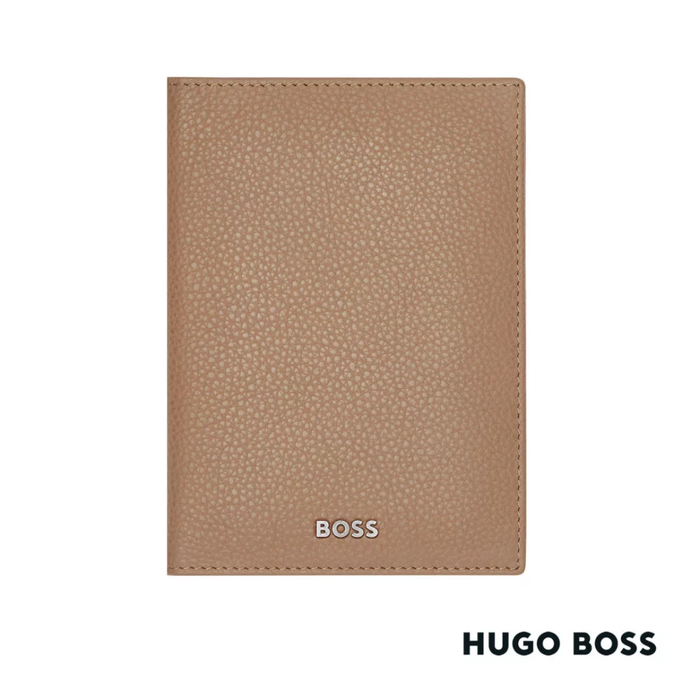 Hugo Boss® Classic Grained Passport Holder - Camel