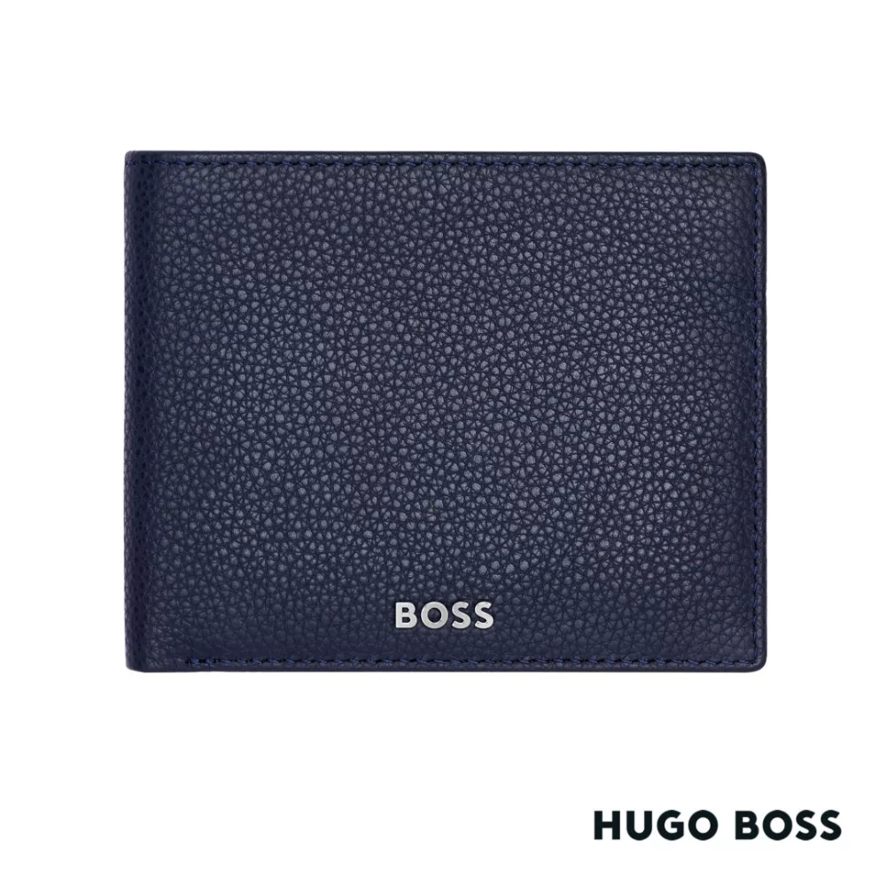 Hugo Boss® Classic Grained Wallet w/flap - Navy Blue