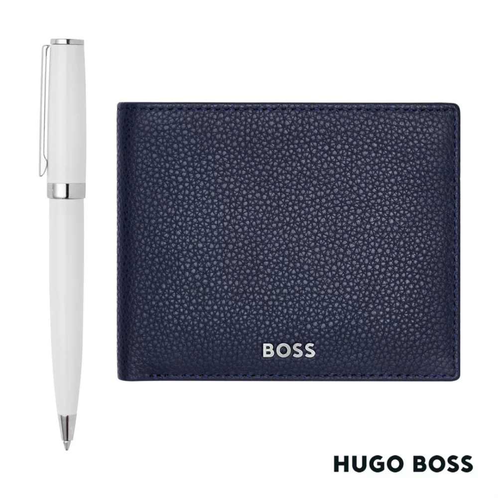 Hugo Boss® Ballpoint Pen & Wallet Set - Navy