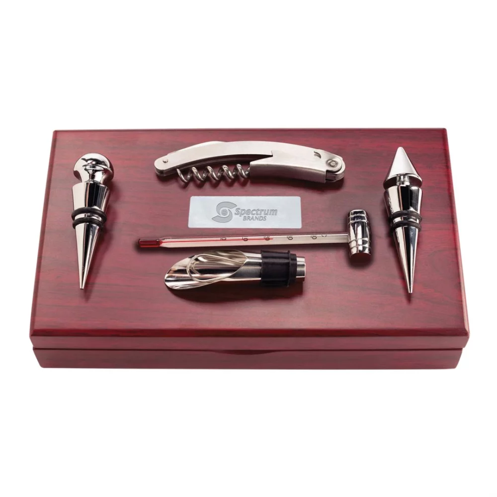 L'ensemble d'accessoires pour le vin Bodega 5 pièces - Bois de rose