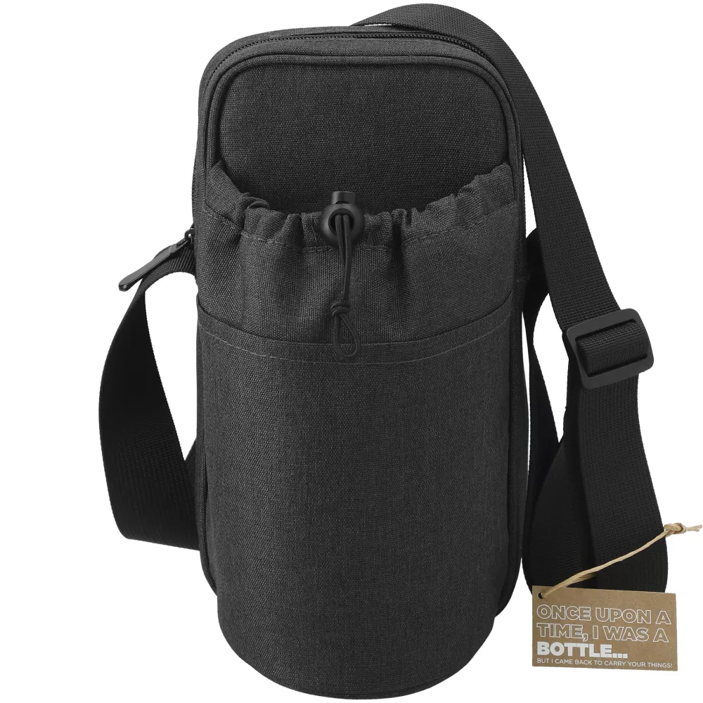 Traver RPET Sacoche de bouteille réglable avec pochette rafraîchissante