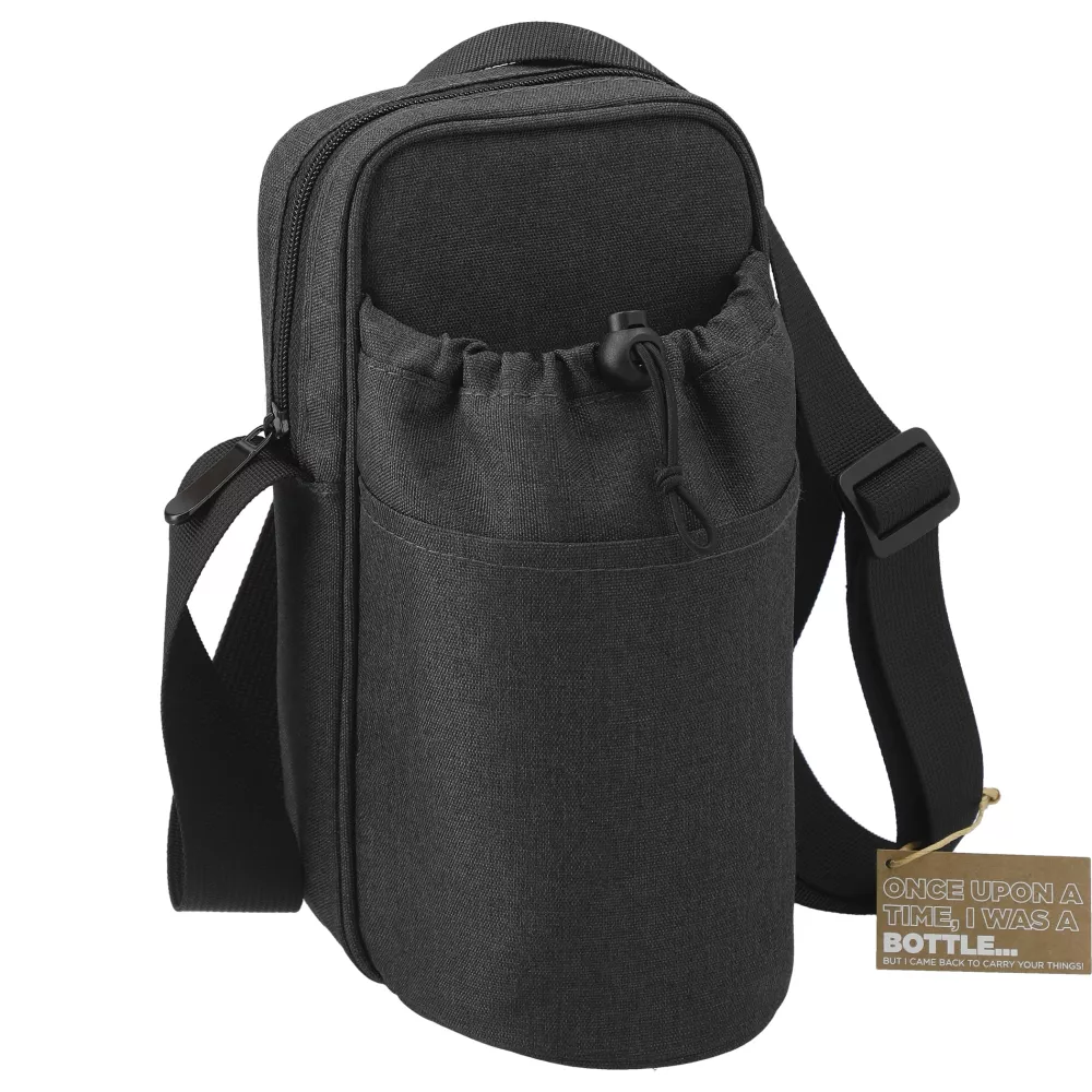 Traver RPET Sacoche de bouteille réglable avec pochette rafraîchissante