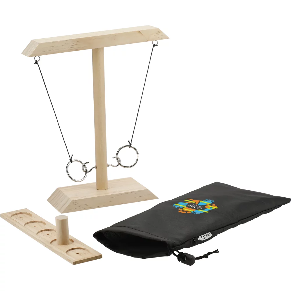 Jeu de lancer d'anneaux en bois