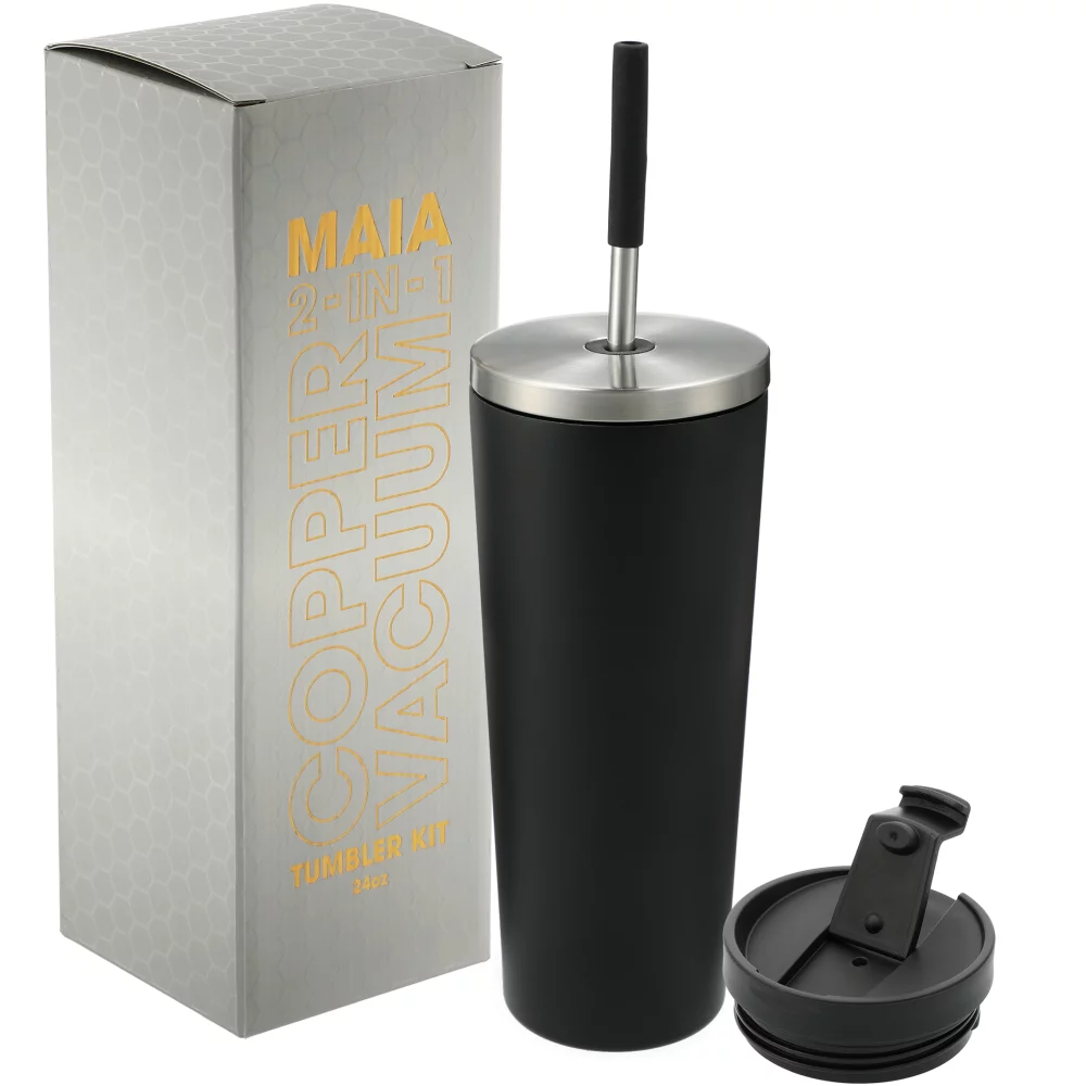 Ensemble de gobelet isotherme Maia 2-en-1 en cuivre de 24 oz