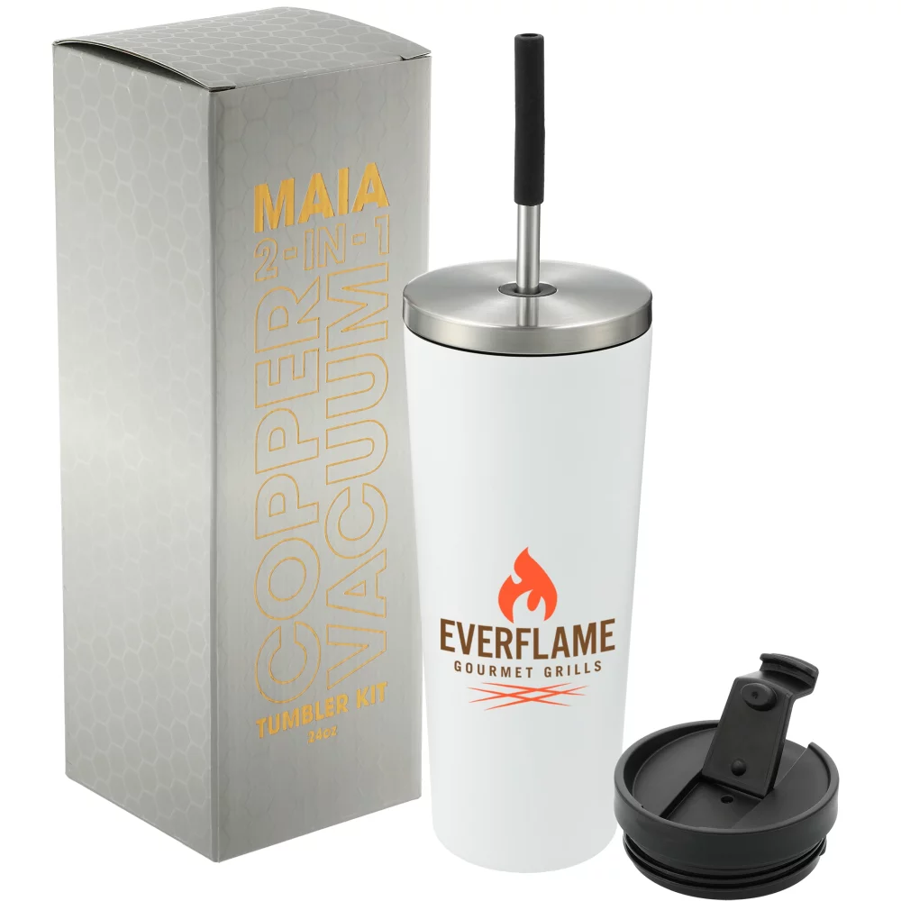 Ensemble de gobelet isotherme Maia 2-en-1 en cuivre de 24 oz