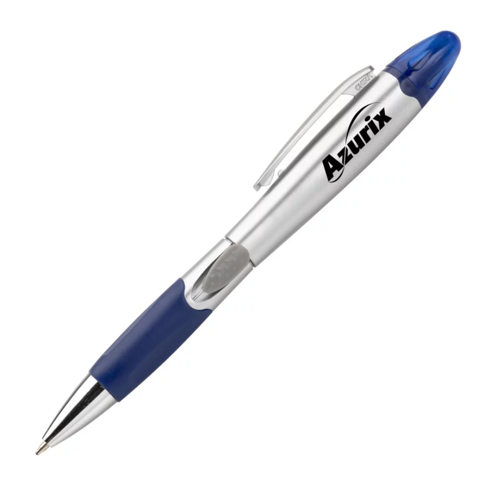 Stylo/surligneur Champion en argent - bleu