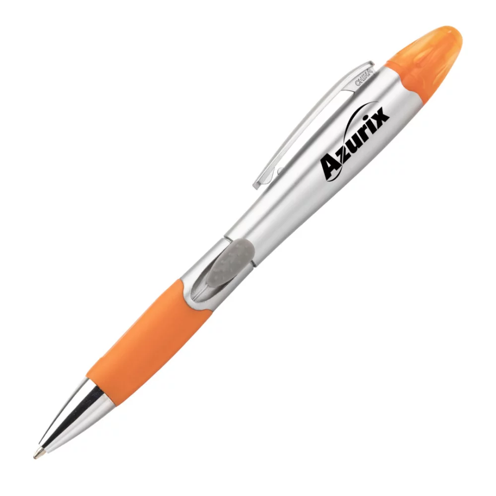 Stylo/surligneur Champion en argent - orange