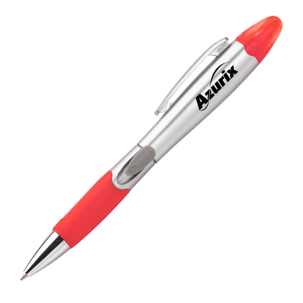 Stylo/surligneur Champion en argent - Rouge