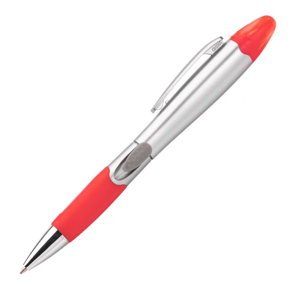 Stylo/surligneur Champion en argent - Rouge
