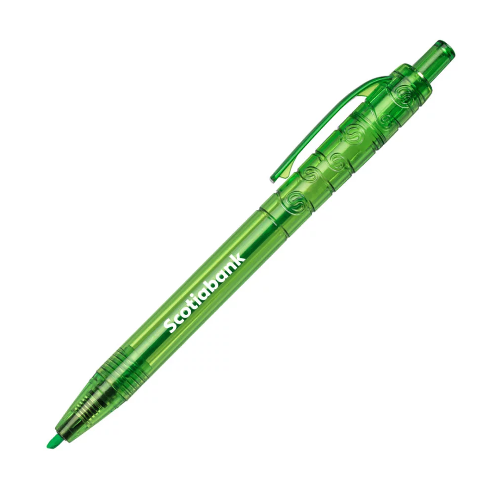 Stylo surligneur en plastique recyclé Bali - Vert
