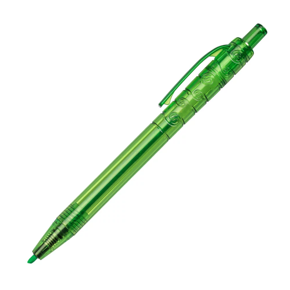 Stylo surligneur en plastique recyclé Bali - Vert