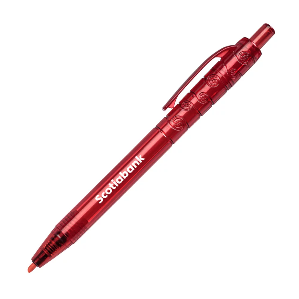 Stylo surligneur en plastique recyclé de Bali - Rouge