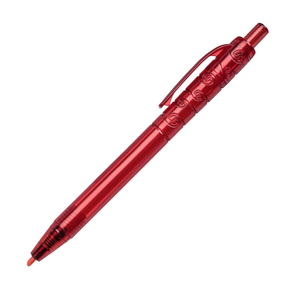 Stylo surligneur en plastique recyclé de Bali - Rouge