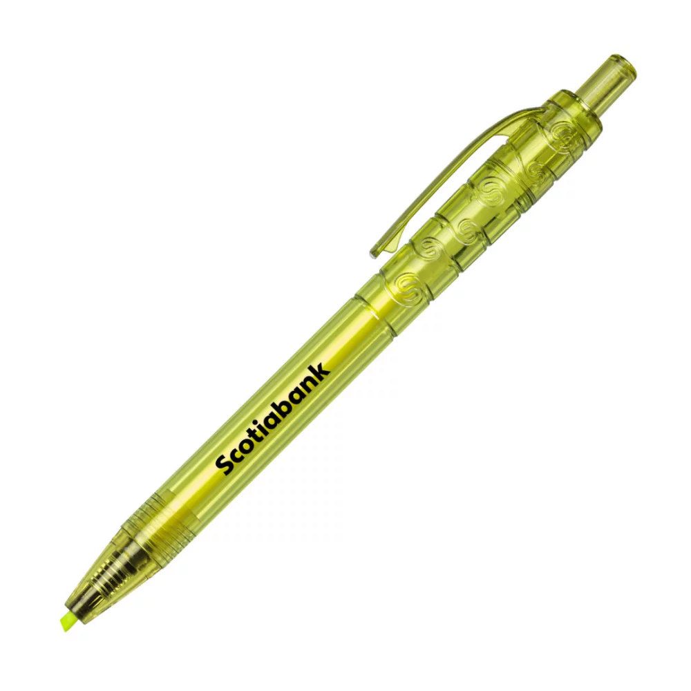Stylo surligneur en plastique recyclé Bali - Jaune