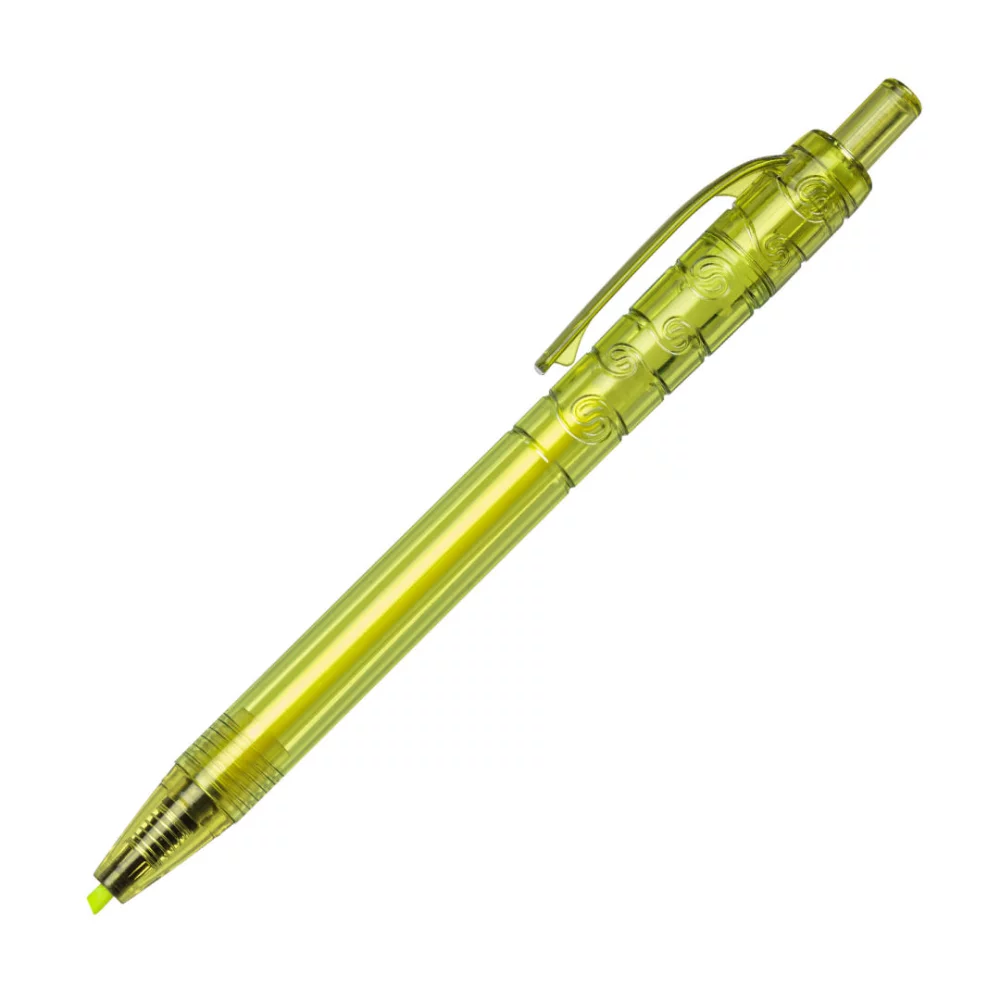 Stylo surligneur en plastique recyclé Bali - Jaune