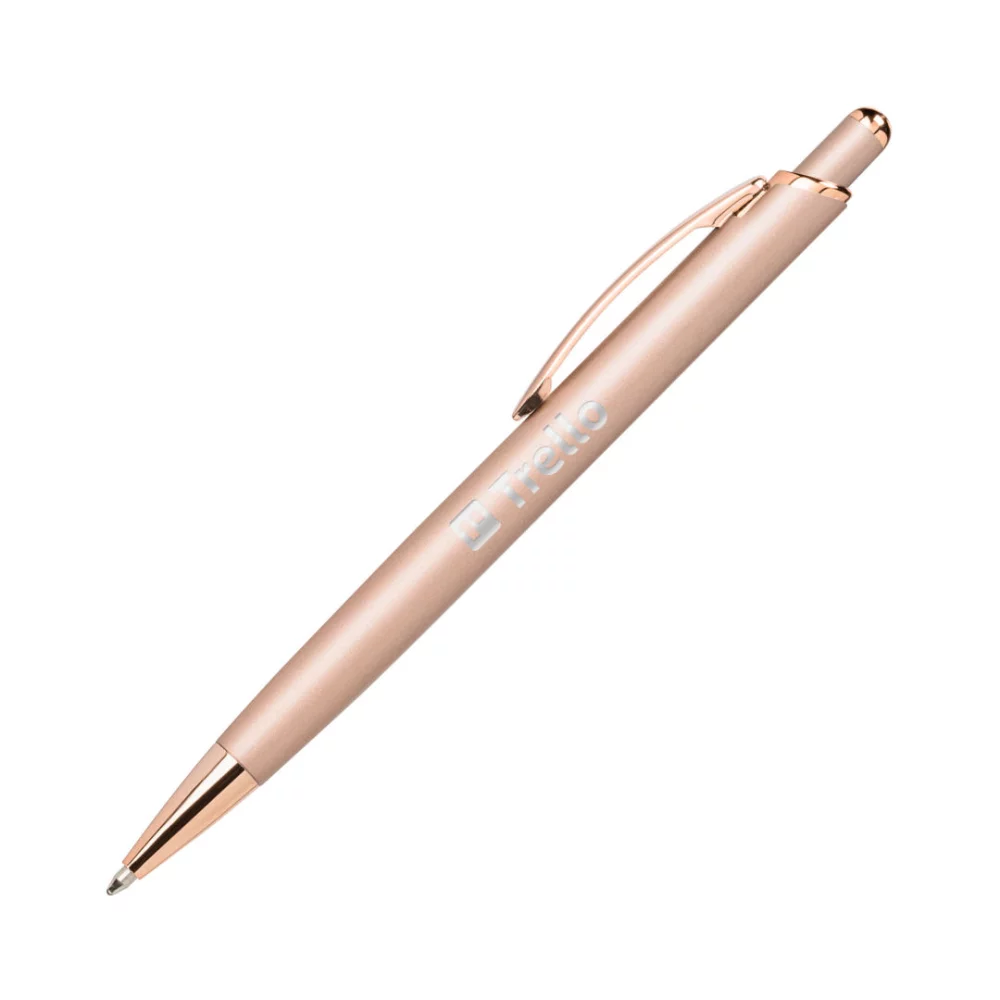 Stylo à clic Witman avec accents en or rose - Or rose