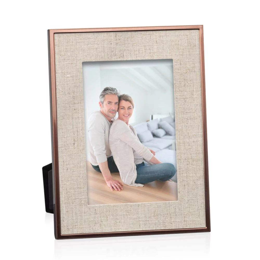 Cadre Bolton - Cuivre/Tissu 10x15 cm