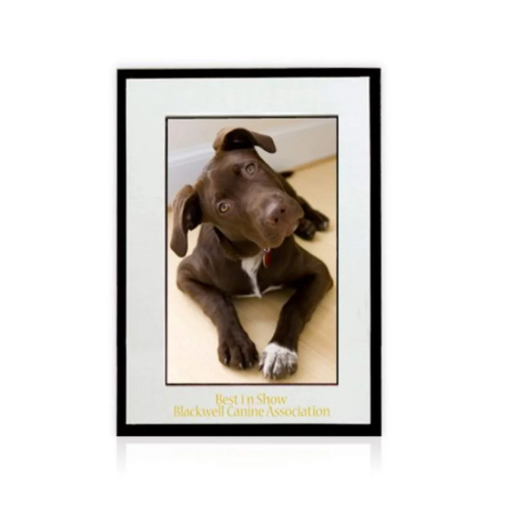 Cadre en carton gris - 5"x7" Blanc sur noir