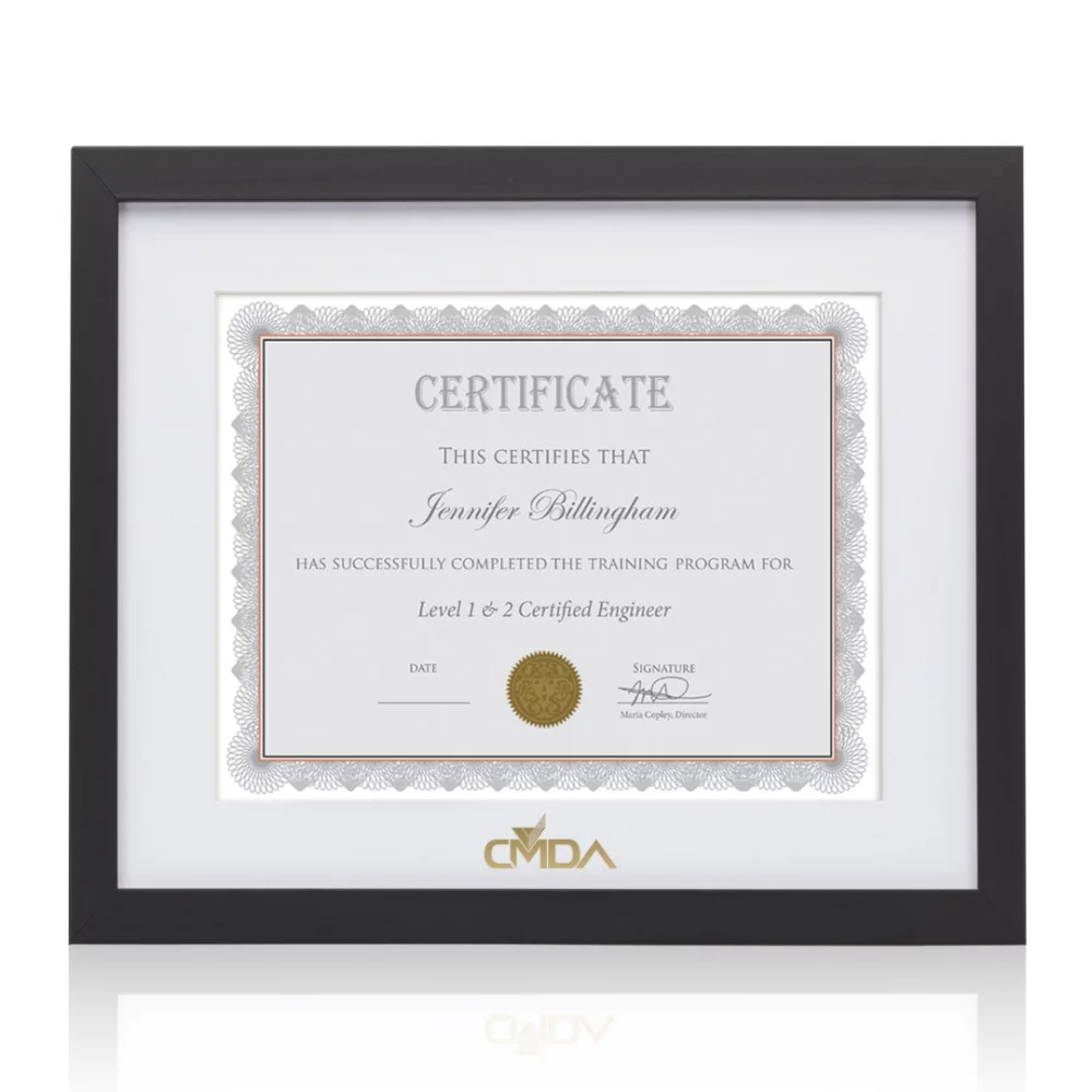 Cadre de certificat Carter - Noir 8½"x11"