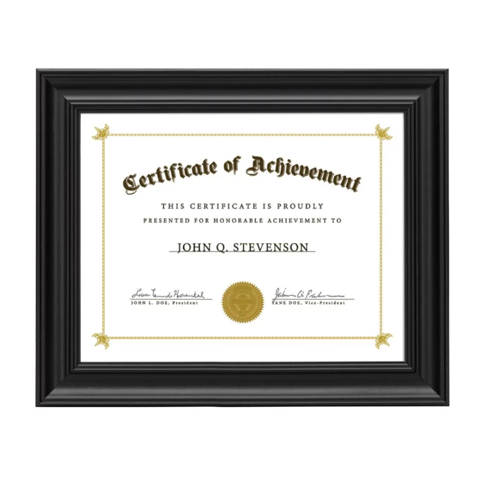 Cadre de certificat Poole - Noir 8½"x11"