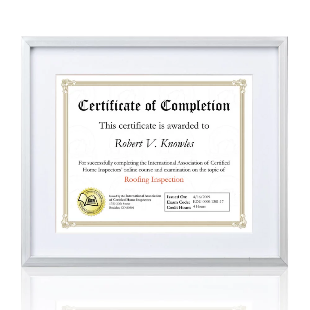 Burnell Certificate Frame - Silver 8½"x11"