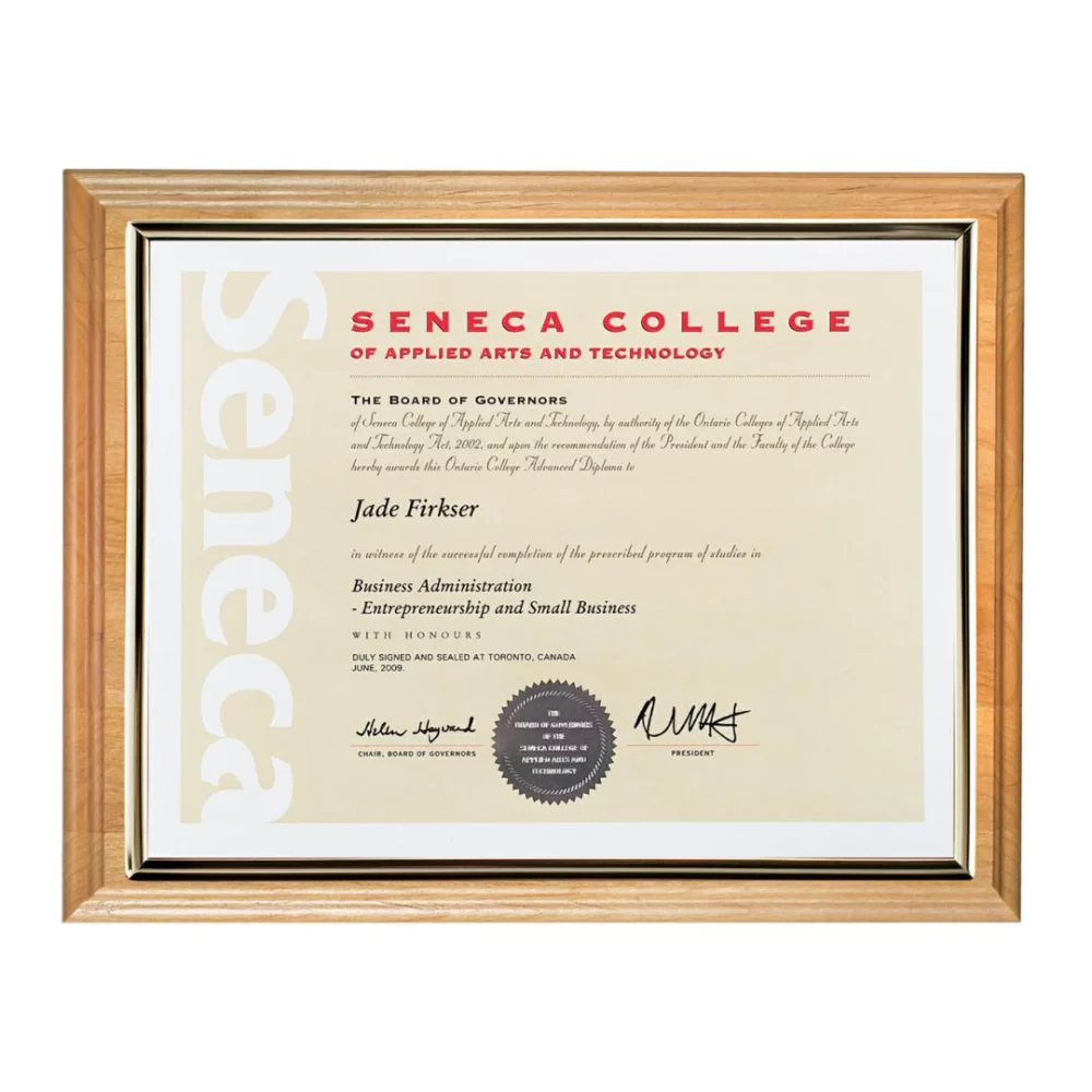 Louisville Certificate Holder - Red Alder 8½"x11"