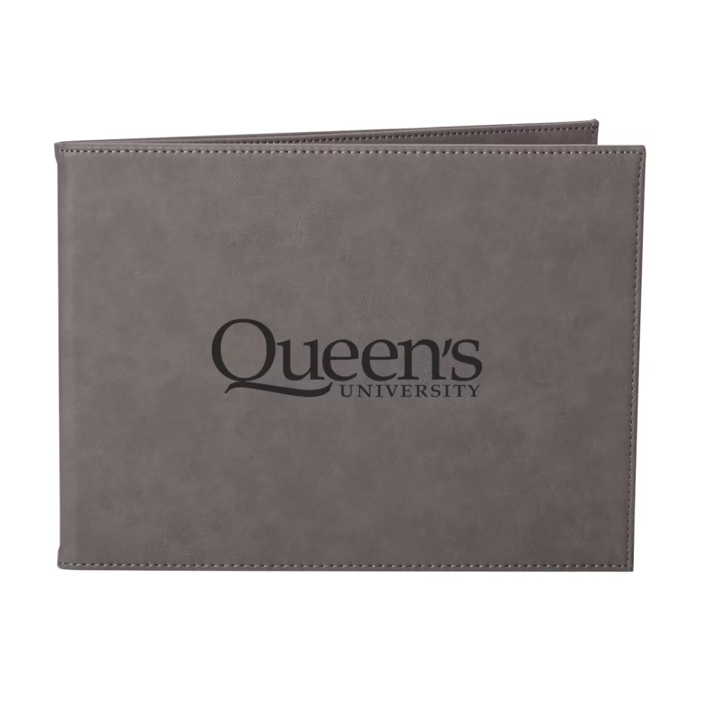 Porte-certificat en similicuir - 8½"x11" gris