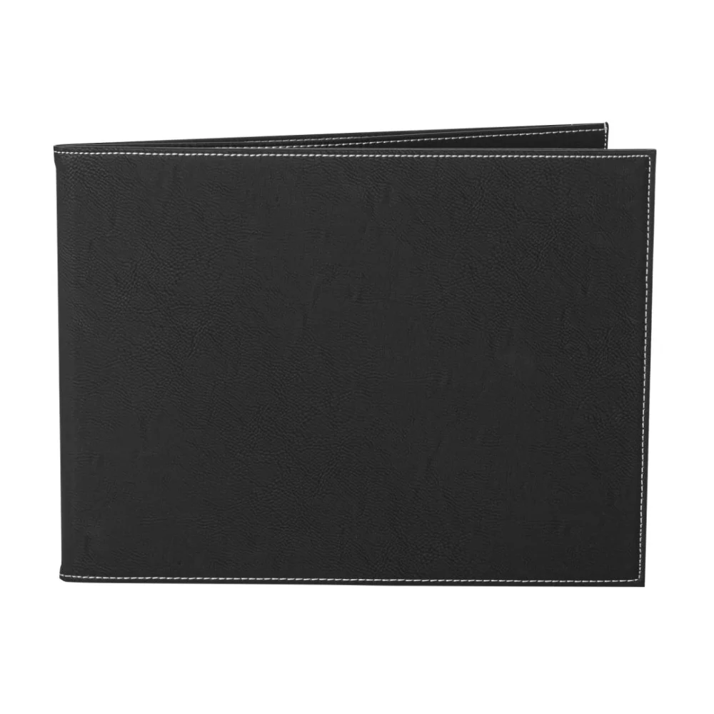 Porte-certificat en similicuir - 8½"x11" Noir/Argent