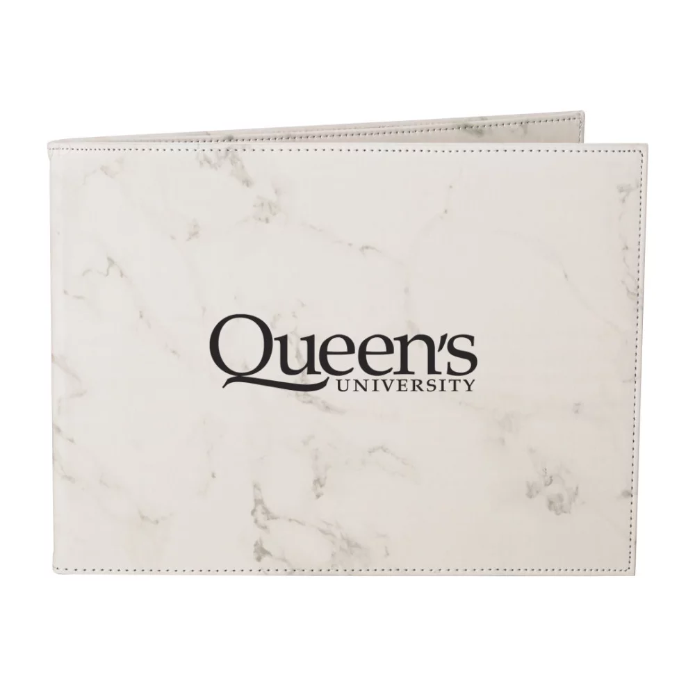 Leatherette Certificate Holder - 8½"x11" White Marble