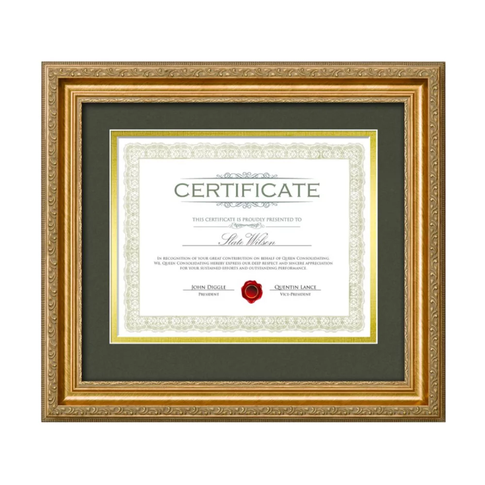 Cadre de certificat Margarita - Or 8½"x11"