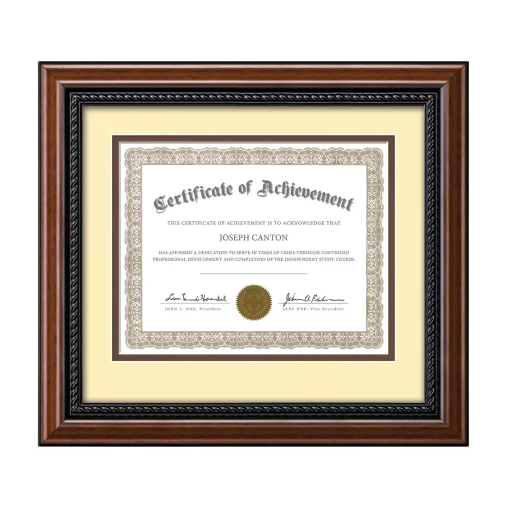 Cadre de certificat Weyden - Noyer/Crème 8½"x11"