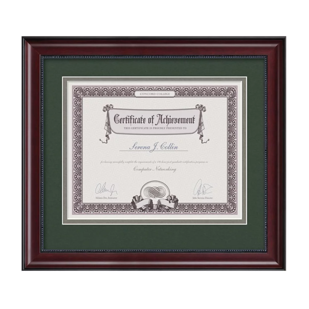 Devonshire Certificate Frame - Mahogany/Forest Green 8½"x11"
