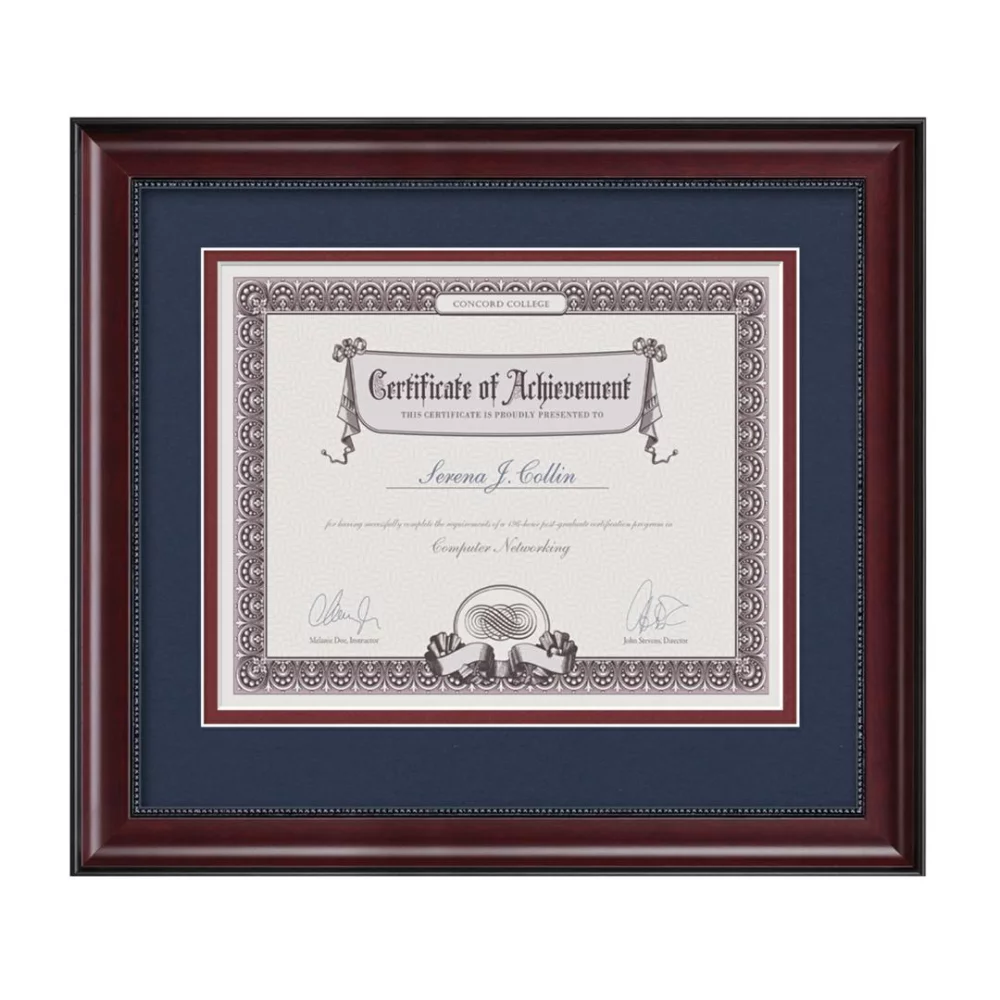 Devonshire Certificate Frame - Mahogany/Midnight Blue 8½"x11"