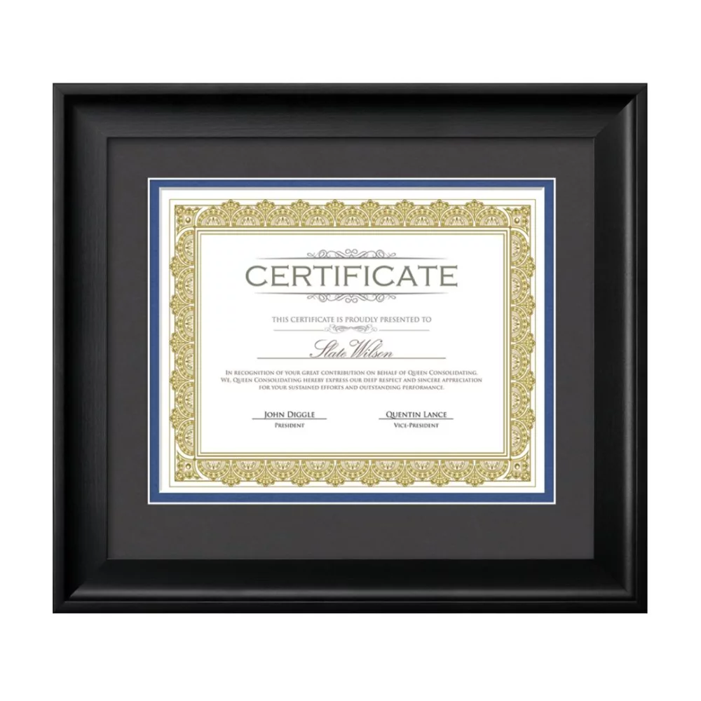 Cadre de certificat Fleetwood - Noir/Onyx 8½"x11"