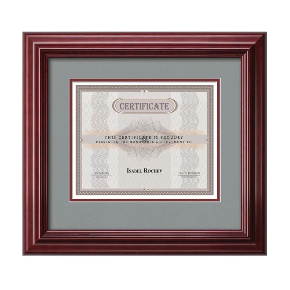 Cadre de certificat Kentridge - Acajou/Gris sarcelle 8½"x11"