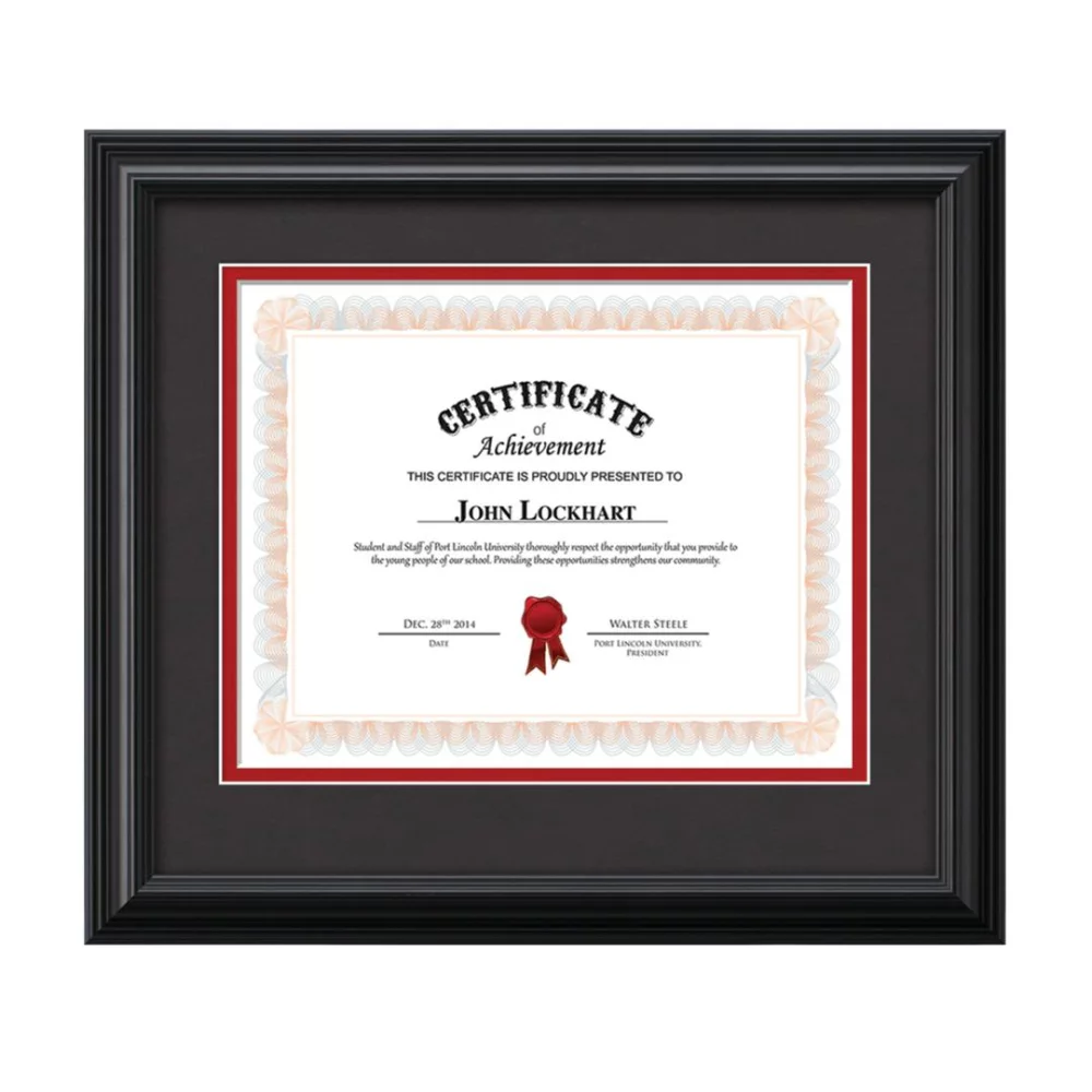 Cadre de certificat Cottingham - Noir/Onyx 8½"x11"