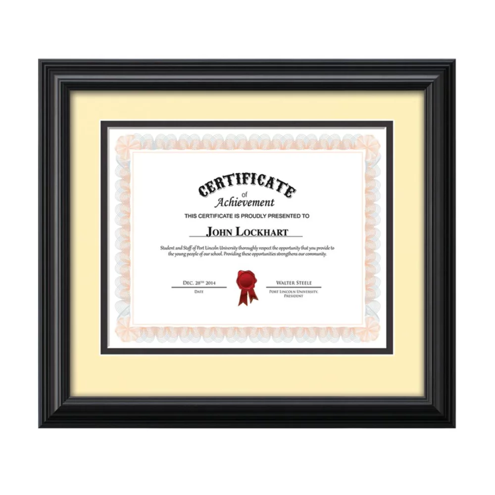 Cadre de certificat Cottingham - Noir/Crème 8½"x11"