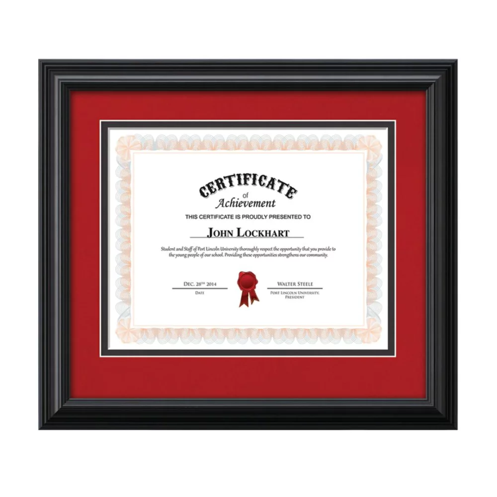 Cottingham Certificate Frame - Black/Riviera Red 8½"x11"