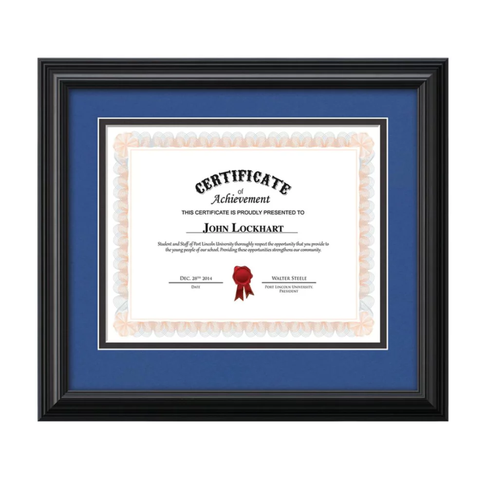 Cadre de certificat Cottingham - Noir/Bleu royal 8½"x11"