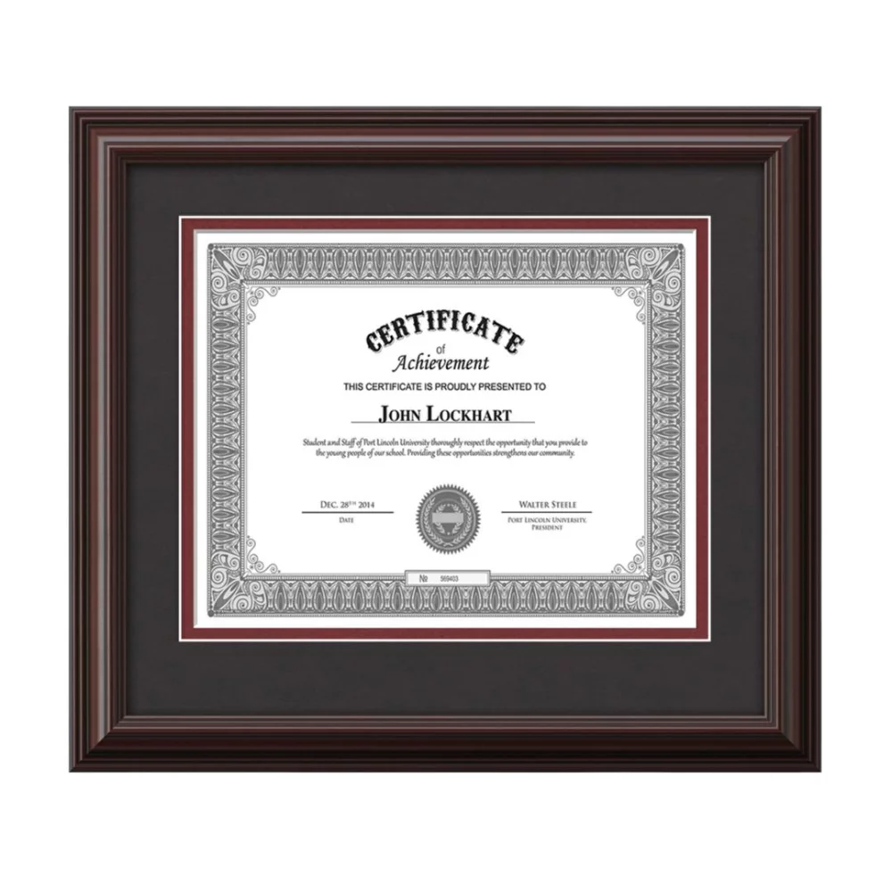 Cadre de certificat Cottingham - Acajou/Onyx 8½"x11"