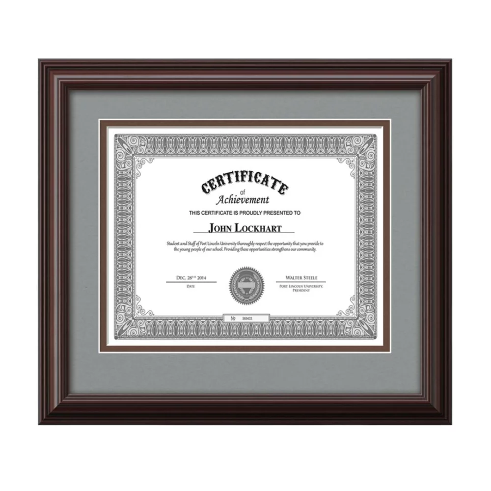 Cadre de certificat Cottingham - Acajou/Gris sarcelle 8½"x11"