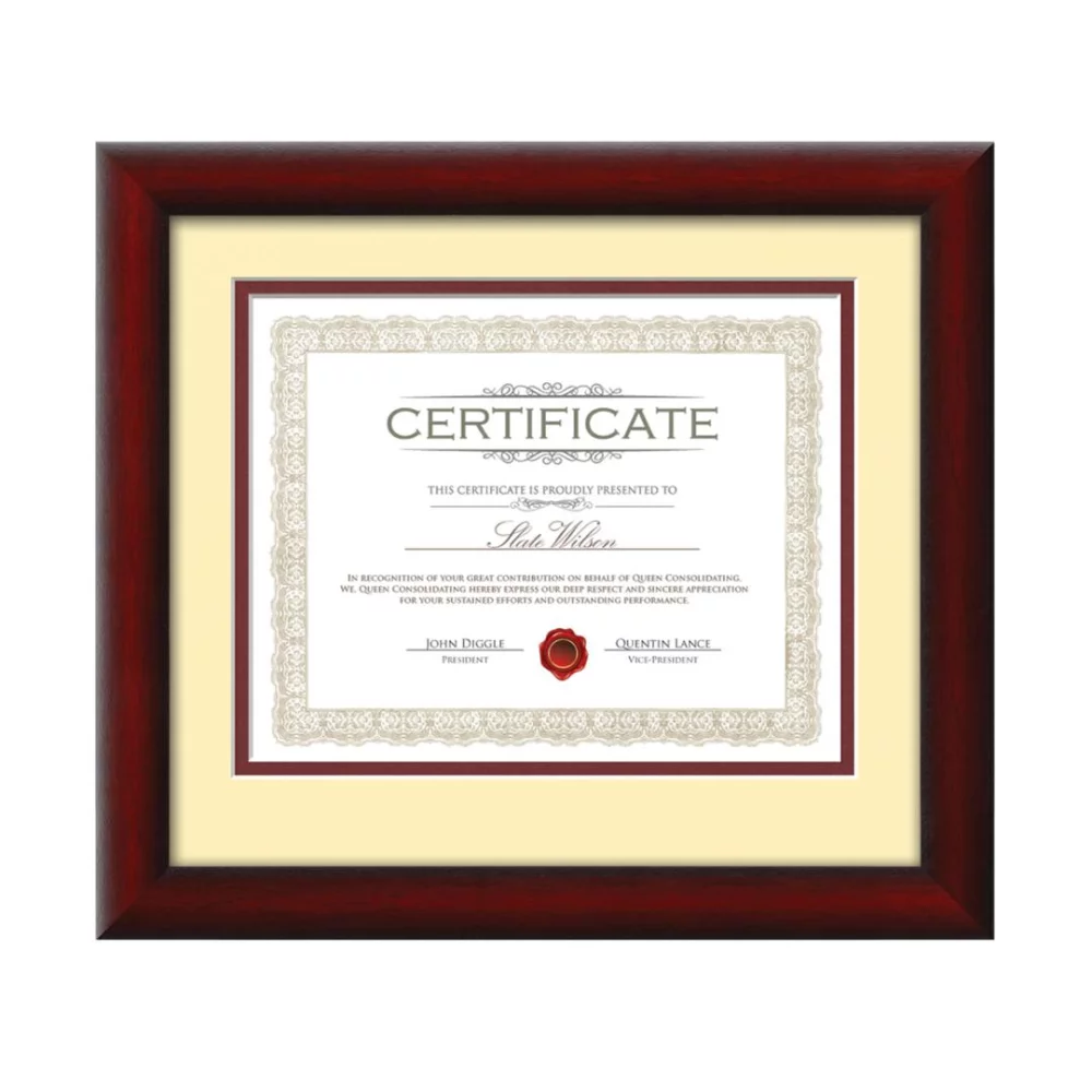 Cottingham Certificate Frame - Mahogany/Cream 8½"x11"